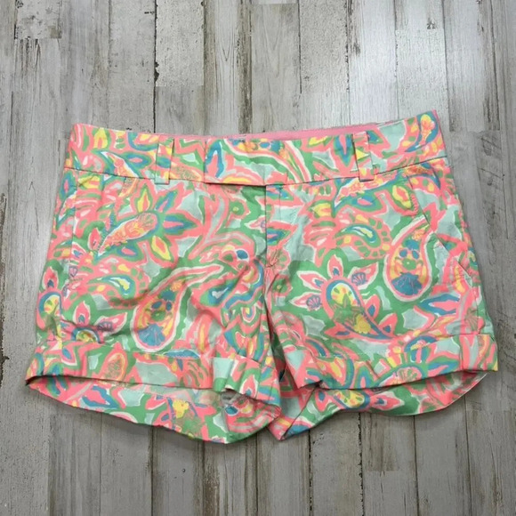 Lilly Pulitzer‎ Barclay Shorts Women’s Size 6 Sandbar Blue Make a Splash Pattern - Picture 1 of 4